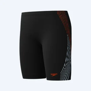 Speedo långa badbyxor för pojkar - Plastisol Placement - Svart/röd