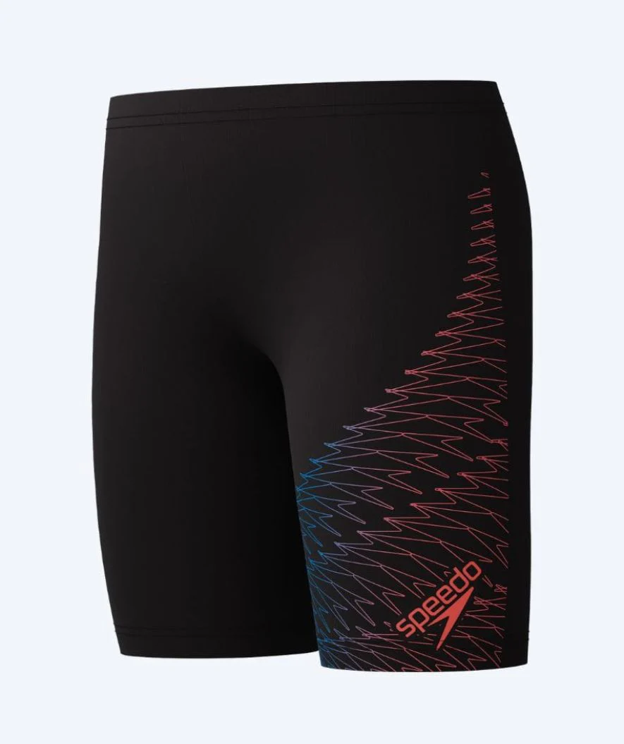 Speedo långa badbyxor för pojkar - Medley Logo - Svart/rosa