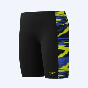 Speedo långa badbyxor för pojkar - Hyperboom Panel - Svart/gul
