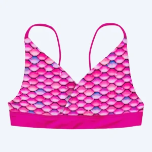 Fin Fun sjöjungfrubikiniöverdel utan volanger för barn - Malibu Pink (Rosa)