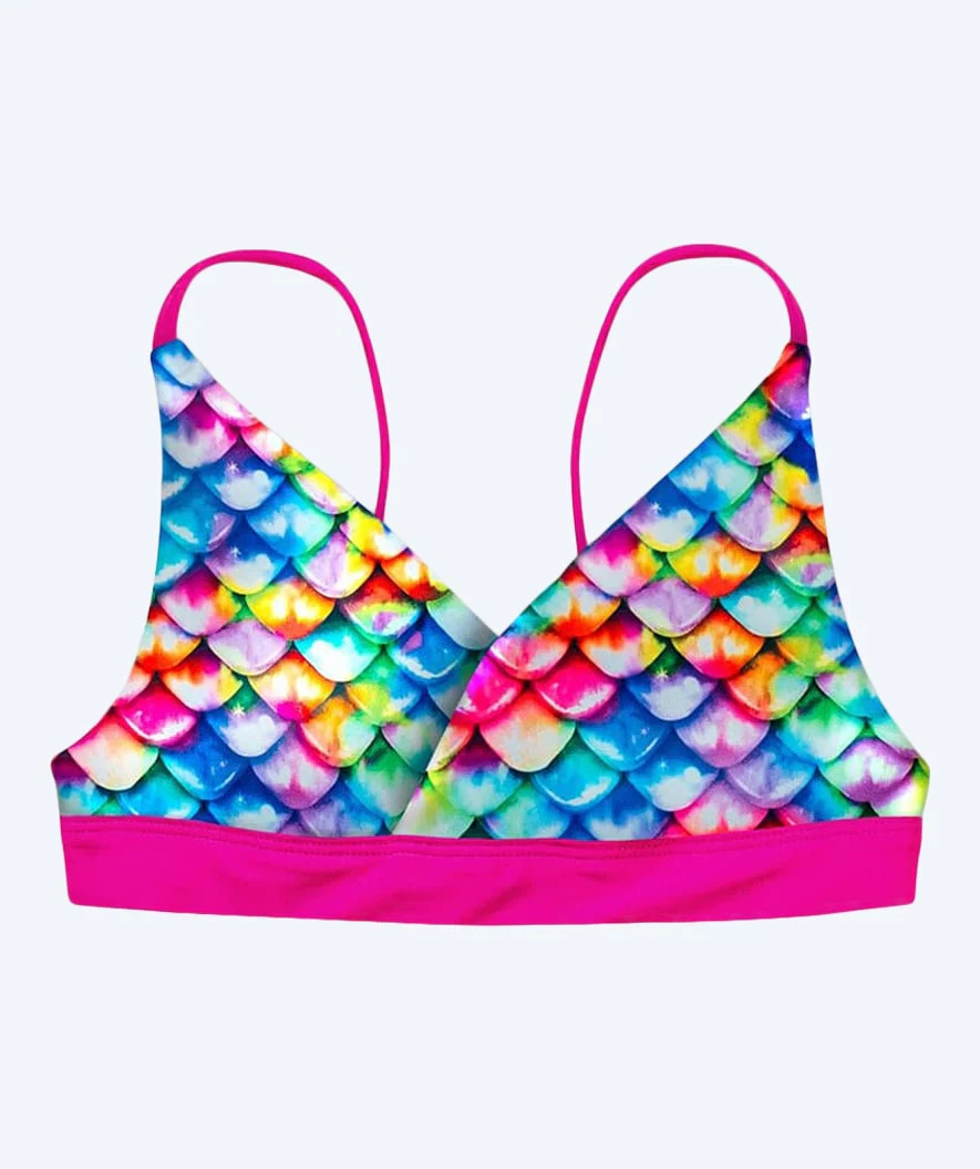 Fin Fun sjöjungfrubikiniöverdel utan volanger för barn - Rainbow Reef - Bild 2