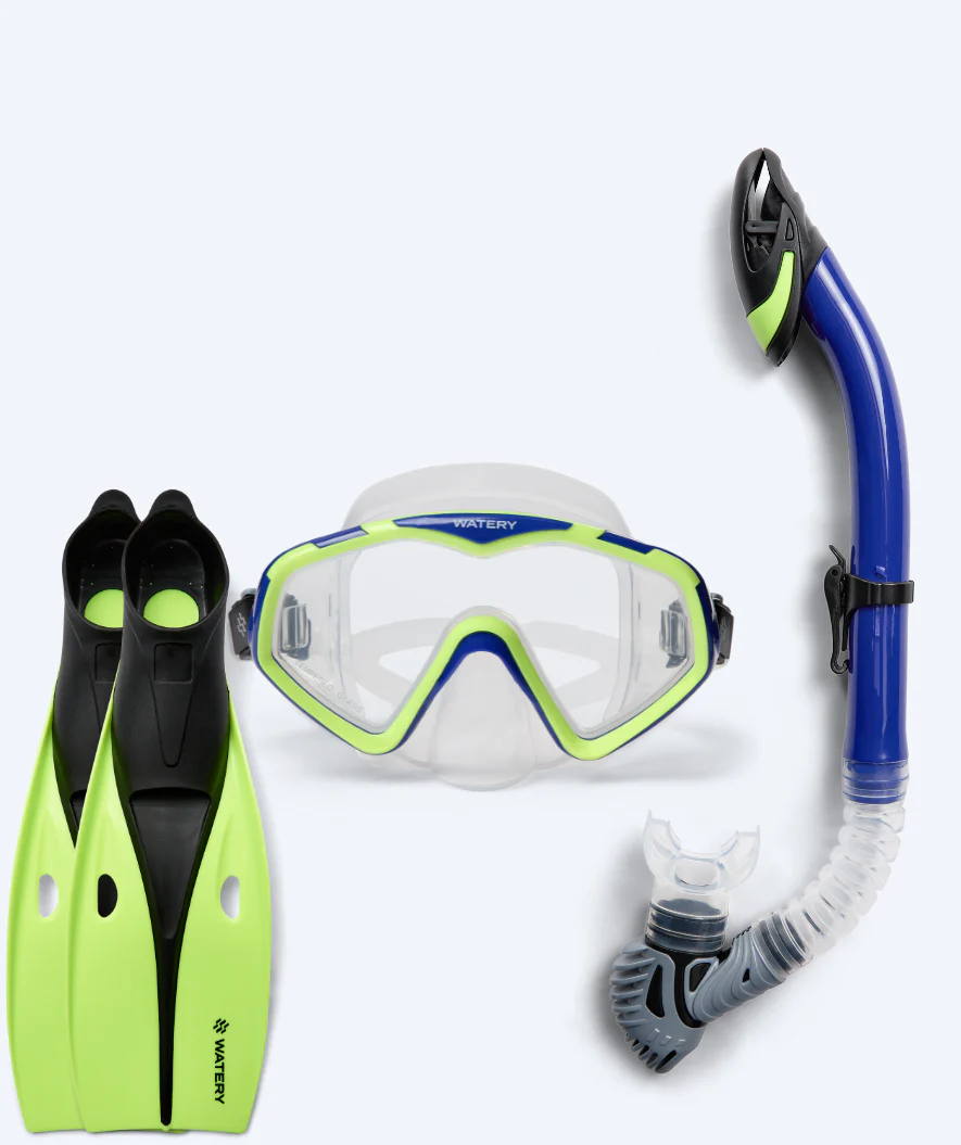 Watery snorkelset för vuxna (från 15 år) - Leach/Breeve - Blå/gul - Bild 3