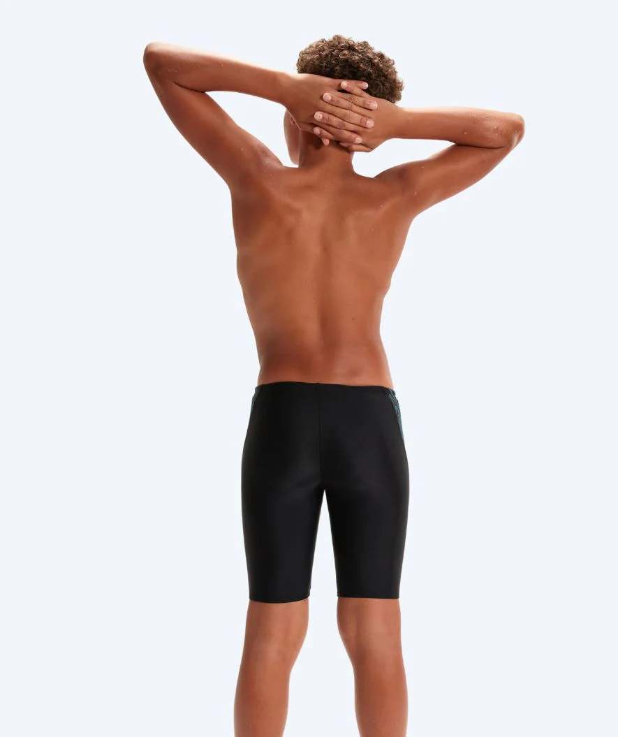 Speedo långa badbyxor för pojkar - HyperBoom Splice - Svart/blå - Bild 3