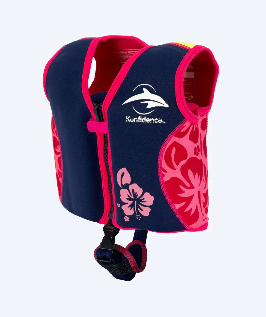 Konfidence simväst för barn (2–12 år) – Original – Mörkblå/Pink