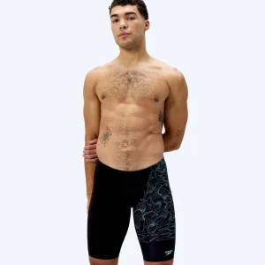 Speedo långa badbyxor för herr - Hyperboom V-Cut - Svart/grön