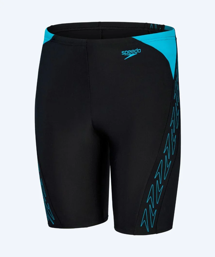 Speedo långa badbyxor för pojkar - HyperBoom Splice - Svart/blå - Bild 6