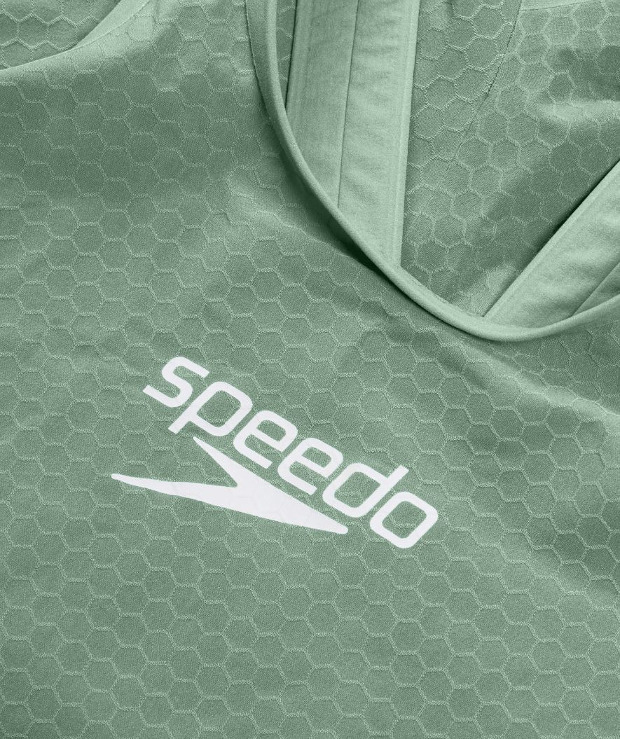 Speedo tävlingsbaddräkt för dam - LZR Pure Intent 2.0 - Grön/svart - Bild 8