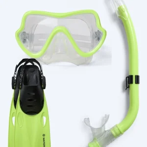 Watery snorkelset för junior (8-15) - Trigger/Masika - Gul/grön