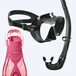 Watery snorkelset för vuxna - Fisher/Cliff - Rosa/svart