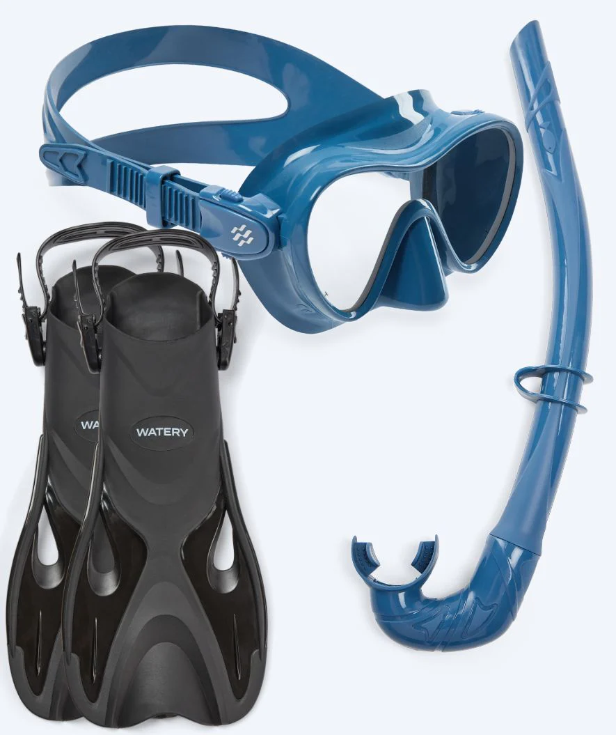 Watery snorkelset för barn - Fisher/Cliff - Mörkblå