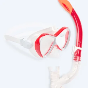 Watery Combo snorkelset för barn - Triton Semi-dry - Röd