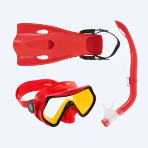 Aqualung snorkelset för barn - Hero - Röd/gul