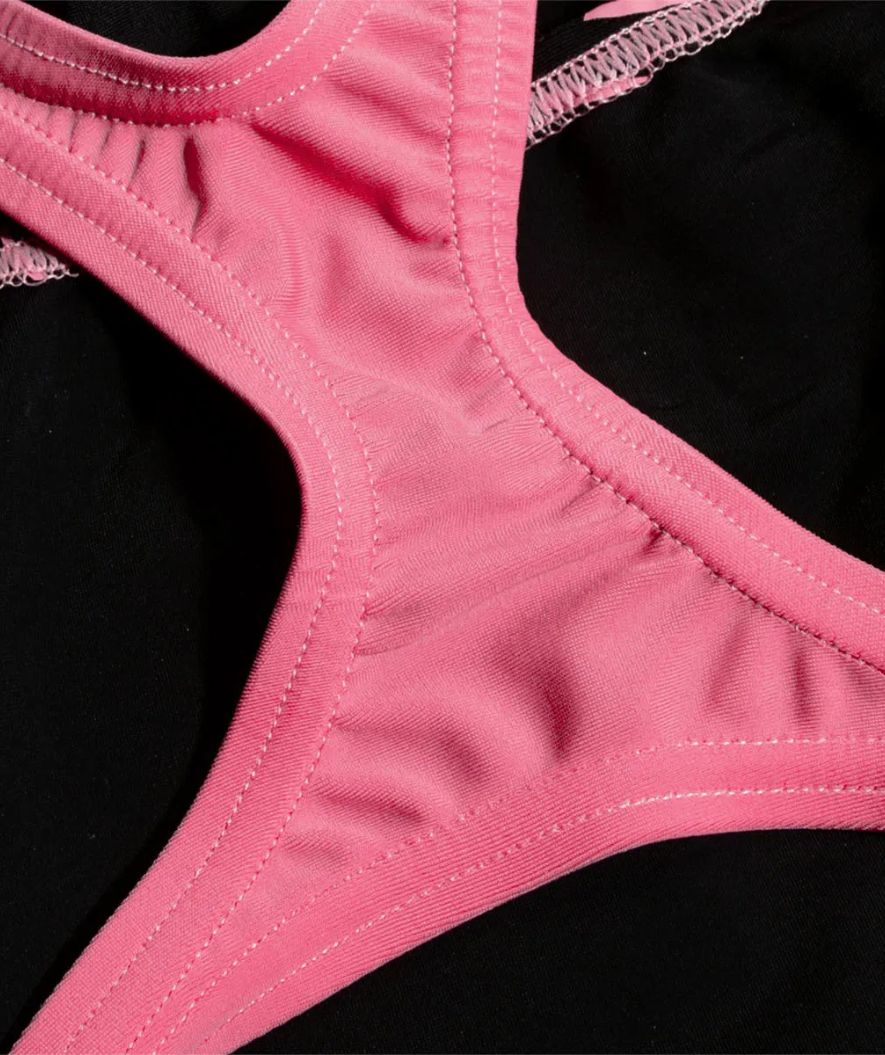 Speedo baddräkt för flickor - Medley Logo Medalist - Svart/ljusrosa - Bild 6