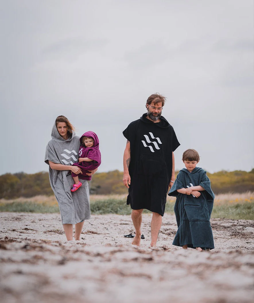 Watery badponcho för barn (1-6) - Bomull - Svart - Bild 8