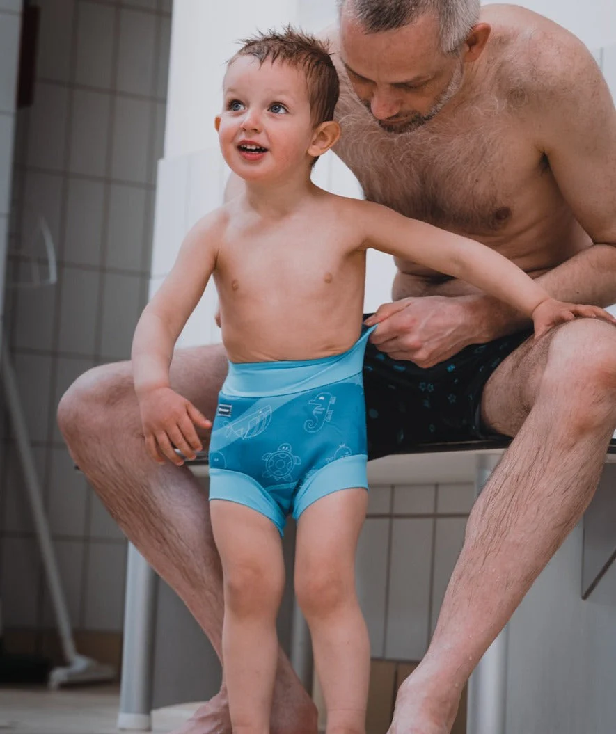 Watery badblöja för barn - Neoprene Swim Nappy - Green Stripes - Bild 9