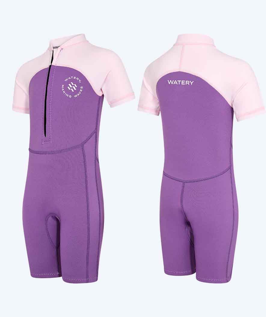 Watery UV-våtdräkt för barn - Calypso Shorty - Lila/Rosa