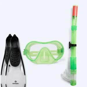 Watery snorkelset för junior (8-15) - Jubal/Rilian - Grön/svart