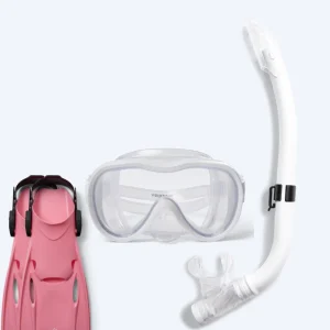 Watery snorkelset för junior (8-15) - Odine/Fleetwood - Vit/rosa