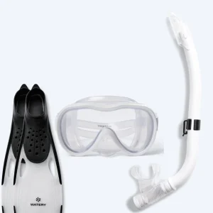 Watery snorkelset för junior (8-15) - Odine/Rilian - Vit/svart