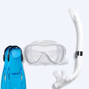 Watery snorkelset för junior (8-15) - Odine/Fleetwood - Vit/blå