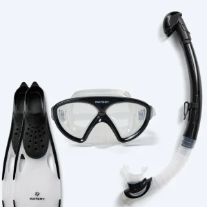 Watery snorkelset för junior (8-15) - Ohio/Rilian - Svart/svart