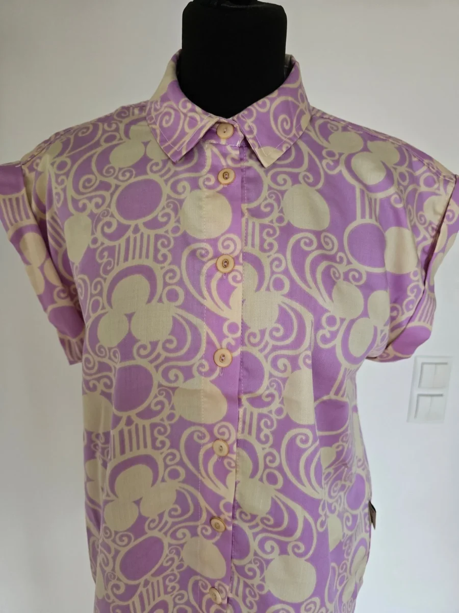 Blus Nätt Retro Lila/vit | Rino - Bild 2