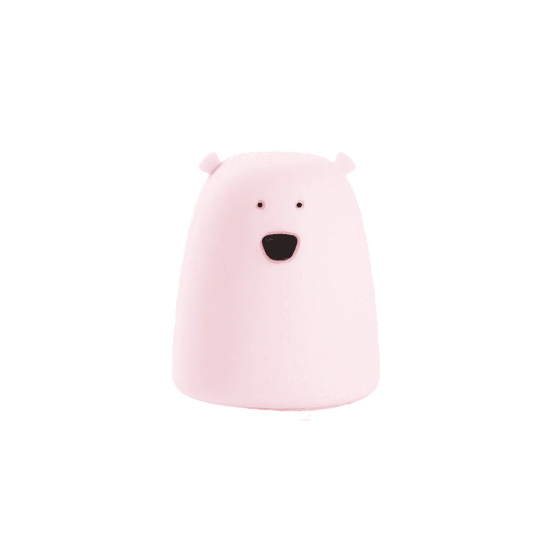 Liten Björn Silikon Nattlampa - Rosa