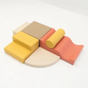 Stora Skum Byggklossar (6 delar) -  Aprikos, Gul & Beige Ekoläder