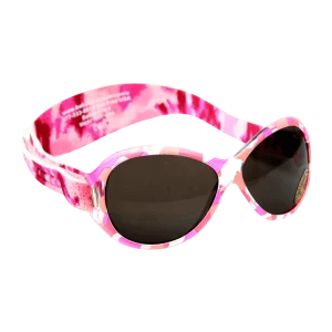 Solglasögon med stora linser - Rosa mönster (Retro Banz Pink Diva)
