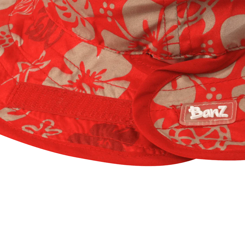 Solhatt med UV-skydd - Röda blommor (Banz röda blommor) - Bild 4